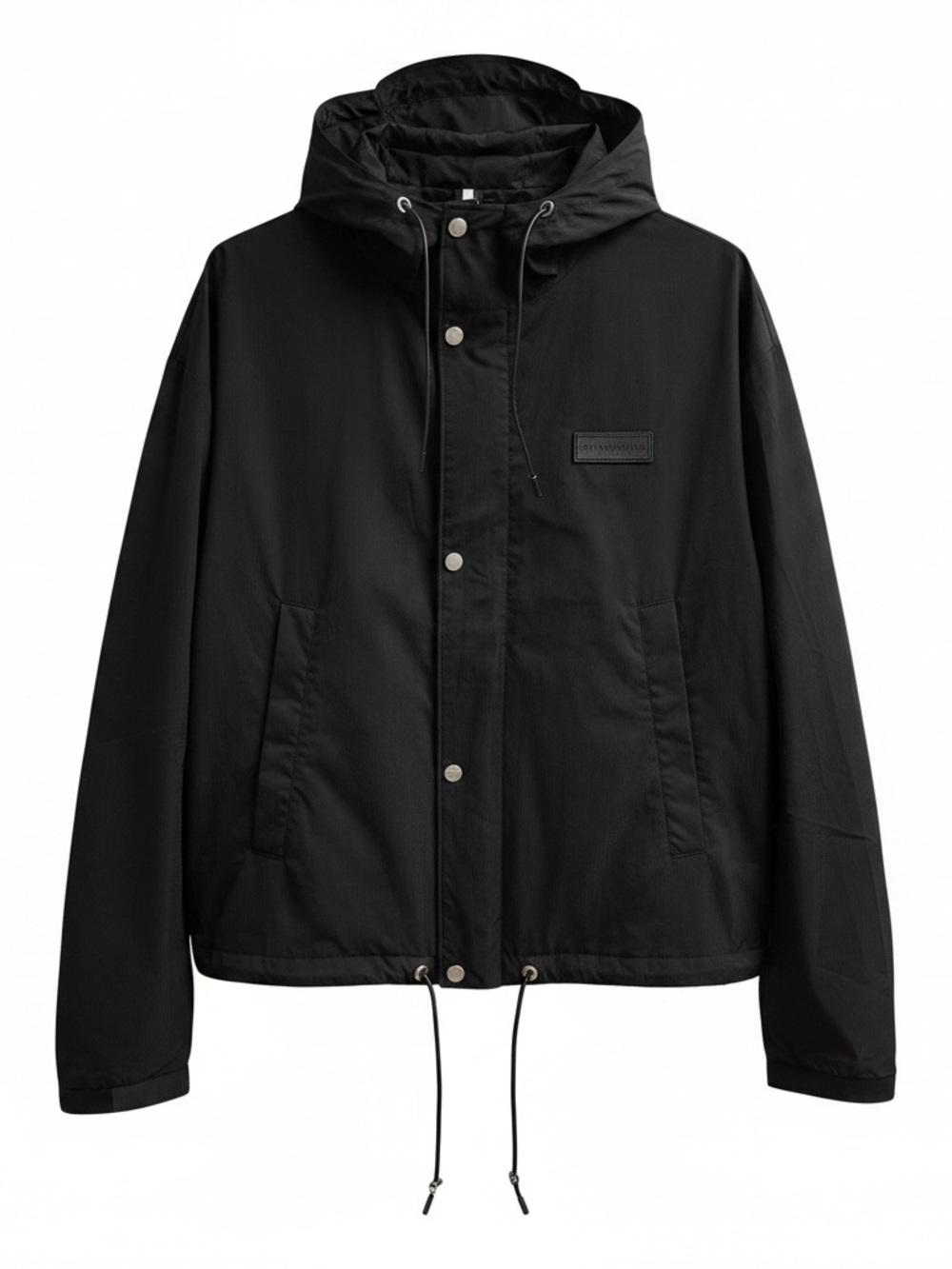 Emporio Armani Black Backpack Hooded Windbreaker Jacket